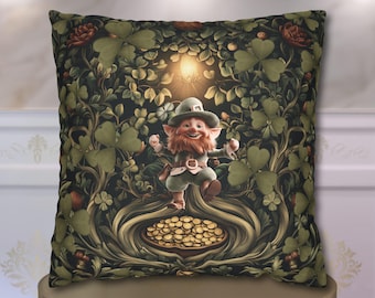 Botanical Shamrock Pillowcase - William Morris Inspired St Patrick's Decor