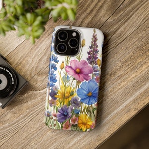 iPhone Magsafe Tough Case Summer Wildflowers in Watercolor Style for iphone 15,  14 and 13  (Pro, Plus, Pro Max) Gift for Her Mom Gift