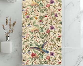 A16336美品 ドゥーズィエムクラス 22SS リネンチノGジャケット F William Morris Hummingbird Botanical Hand Towel: Vintage Floral