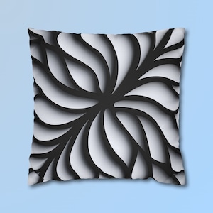 Bold Monochromatic Black and White Pillow Cover Modern Abstract Geometric Design Cushion Cover Gift for Modern Design Enthusiast