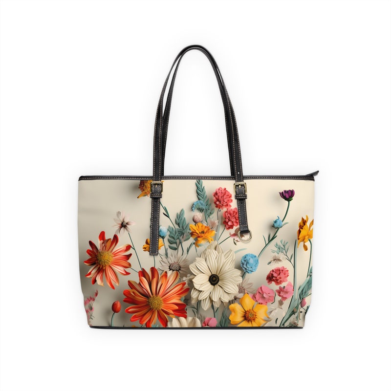 Geometric Floral Fall-Gray Shoulder Handbag main image 1