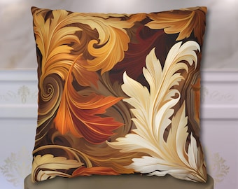 Autumn Leaves Swirling Fall Throw Pillow Cover: Cozy Home Decor for Seasonal Comfort