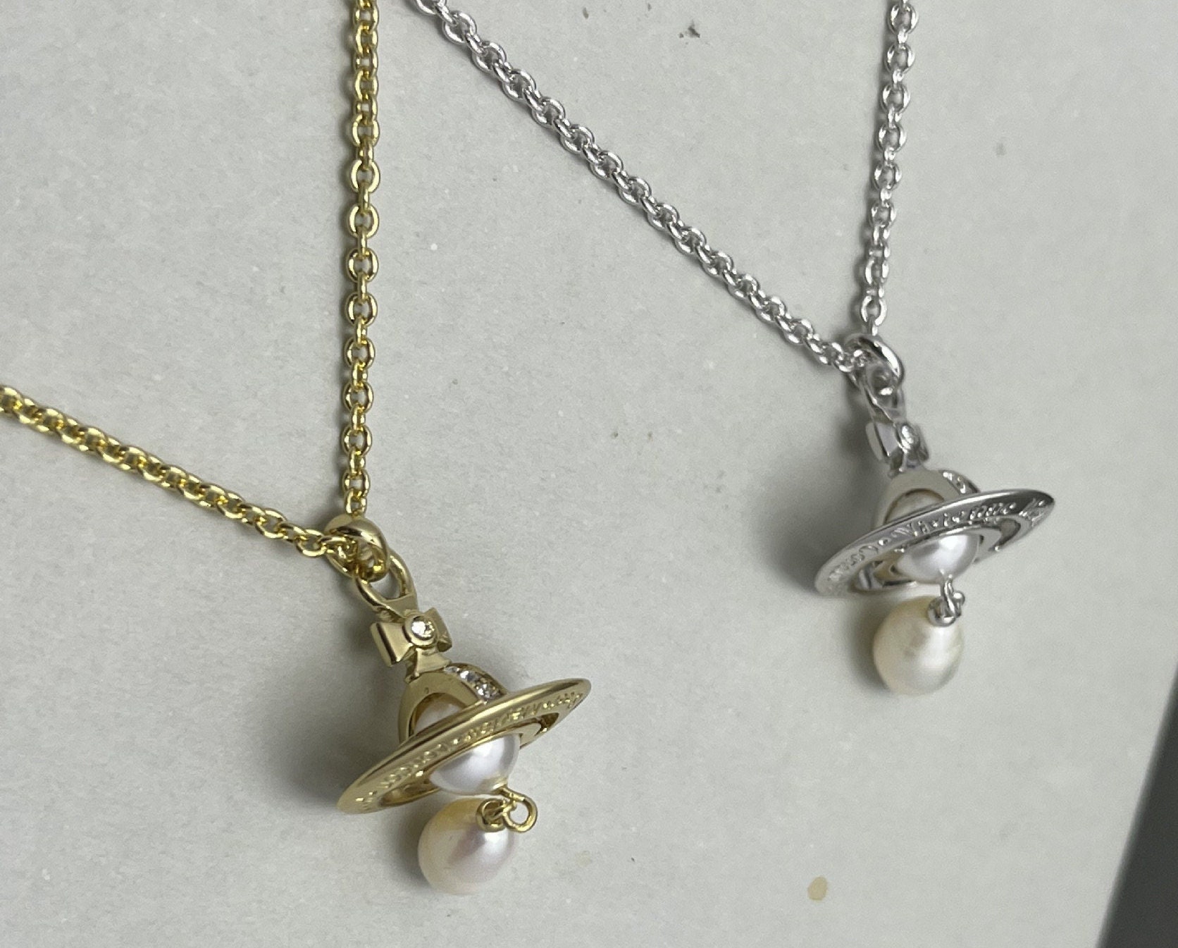 Vivienne Westwood Stil Silber Kette Perlenhalskette Silber Etsy.de