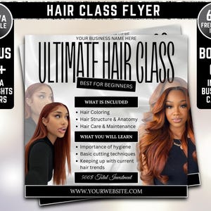Hair Class Flyer, Lace Class Flyer, Masterclass Flyer, Lash Class Flyer, Braid Class Flyer, Hair Masterclass Flyer, 1 on 1 Masterclass Flyer