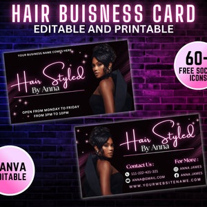 Editable Beauty Business Card Template Design, Luxury Business Card, QR code, Hair Stylish, Nail Artist, Lash Artist, Braider, Makeup Artist