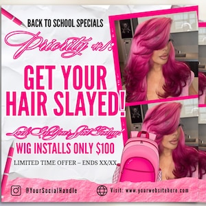 August Booking Flyer, Back To School Flyer, Summer Flyer, Canva Template, Book Now Appointments, Beauty, Lashes, Make up, Nails