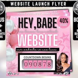 New Website Launch Flyer, DIY Flyer Template Design, New Website Flyer, Grand Opening Digital Flyer, Premade Business Launching Site Flyer