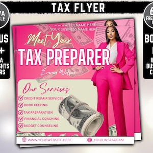 Tax Prep Flyer, Tax Preparation, Tax Season Flyer, Accountant Flyer, Corporate Business, Credit Repair, Tax Consultation, Tax Flyer Template