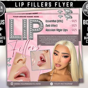 editable lip Flyer, Editable Social Media Flyer, Hyaluron Pen, Esthetician, Botox Flyer, Spa Flyer, lips business flyer,Lip Filler Flyer