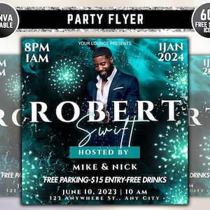After Work Party Flyer, Night Club Flyer, DJ Party Invitation, Drink Party Flyer, Saturday party, Canva Editable Template, Instant Download