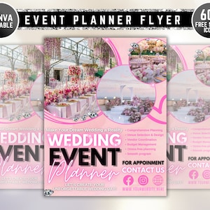 Hochzeitsplaner, Partyverleih-Flyer, Hochzeitsfotos, Party-Planung, Verleih von Ausrüstung, DIY-Flyer, Canva-Vorlage, Vorlagen für die Eventplanung