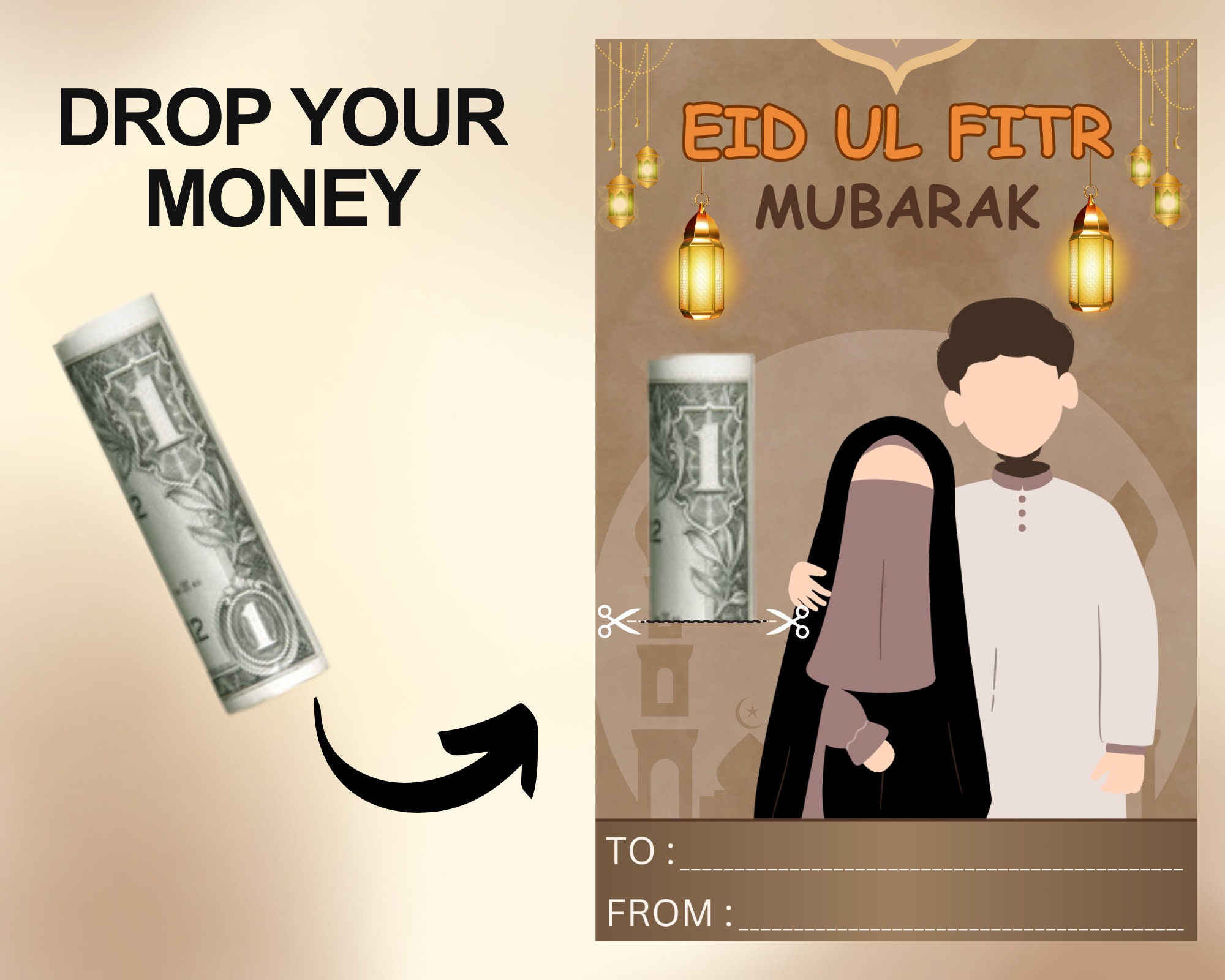 10 Eid Money Card, Different Designs, Eid Gift for Kids , Eid Money