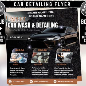 Car Detailing Flyer, DIY Flyer Template Design, Automotive Detailing Services Flyer, Car Wash Cleaning Flyer, Premade Vehicle Detailer Flyer