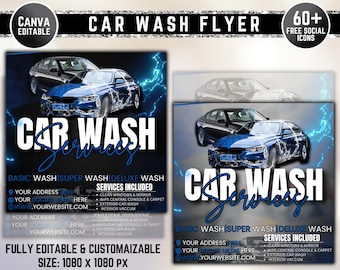 Car Wash Flyer, Car Detailing Flyer, Automotive Services Flyer, Social Media Flyer, Premade Business Flyer Design, DIY Flyer Template Design