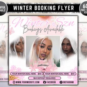 DIY Winter Booking Flyer | December Booking Flyer | Christmas Flyer | Winter Season Flyer | Hair Lash Flyer | Nail Tech Flyer | Book Now