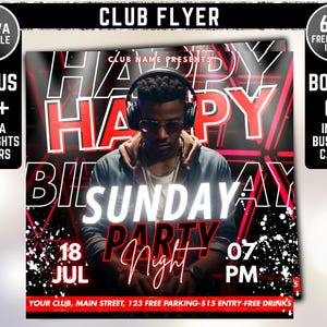 Club Flyer, DIY Club Flyer, Party Flyer, DJ Party Invite for Social Media, Instagram, Event Flyer, Editable Canva Flyer, Download
