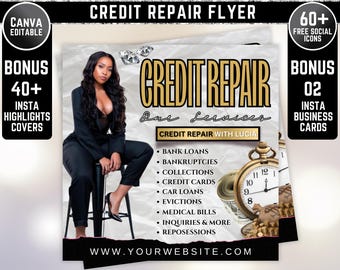 Credit Repair Flyer, Tax Preparation Flyer, Tax Season Flyer, Accountant Flyer, Tax Docs Checklist, Tax Business Consultation Flyer Template