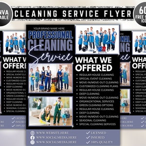 Flyer professionele schoonmaakdiensten, huishoudflyer, sjabloonontwerp doe-het-zelfflyer, schoonmaakflyer, kant-en-klare huisreinigingsflyer