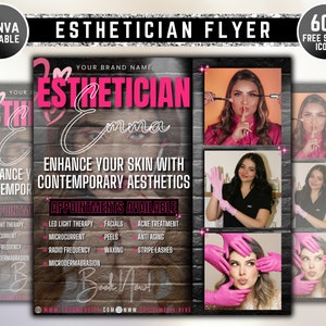 Esthetician Flyer, Skin Care Services Flyer, Licensed Esthetician Flyer, Beauty Facial Treatment Flyer, Premade Instagram Hydrafacial Flyer