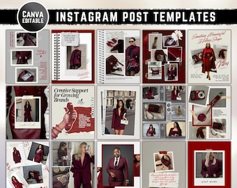 Aesthetic Canva Instagram Templates Scrapbook iOS Core Content Creator Pack for UGC, Influencers, Social Media Managers, Small Business