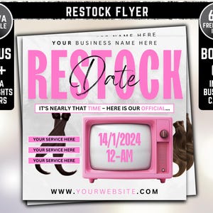 Flyer aangevuld, weer op voorraad, flyer opnieuw, pruik aangevuld, haar aangevuld, flyer met haar op de hand, pruikenuitverkoop, haarbundelverkoop