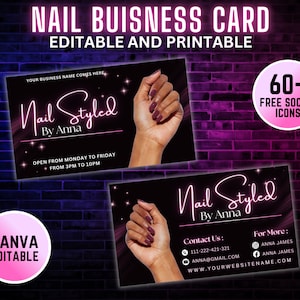 Editable Beauty Business Card Template Design, Luxury Business Card, QR code, Hair Stylish, Nail Artist, Lash Artist, Braider, Makeup Artist