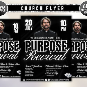 Church Flyer, Church Conference Flyer, DIY Flyer Template Design, Prayer Flyer, Worship Flyer, Church Service Flyer, Premade Editable Flyer