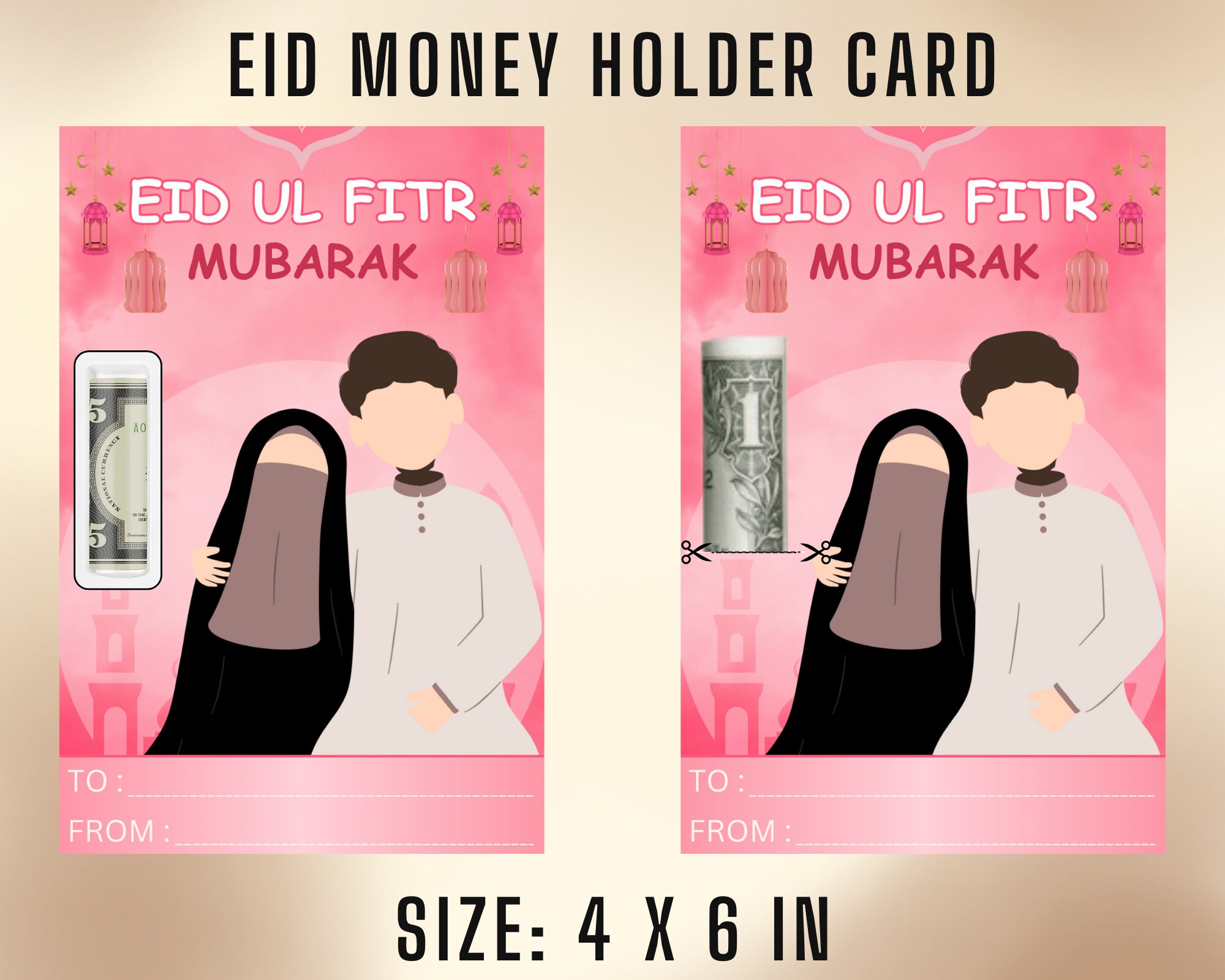 10 Eid Money Card, Different Designs, Eid Gift for Kids , Eid Money
