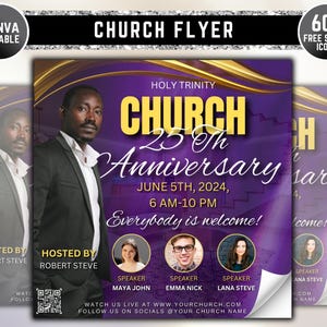Church Flyer, Church Conference Flyer, DIY Flyer Template Design, Prayer Flyer, Worship Flyer, Church Service Flyer, Premade Editable Flyer