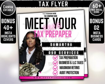 Tax Preparation Flyer, Tax Season Flyer, Credit Repair Flyer, Accountant Flyer, Tax Docs Checklist, Tax Business Consultation Flyer Template