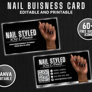 Editable Beauty Business Card Template Design, Luxury Business Card, QR code, Hair Stylish, Nail Artist, Lash Artist, Braider, Makeup Artist