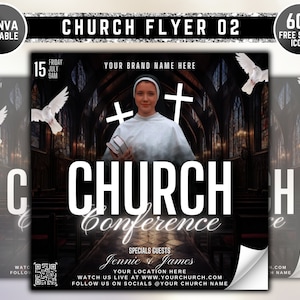 Church Flyer, Church Conference Flyer, DIY Flyer Template Design, Prayer Flyer, Worship Flyer, Church Service Flyer, Premade Editable Flyer