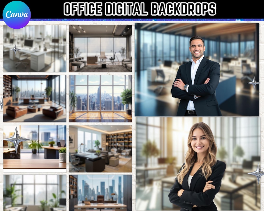 Modern Office Digital Backdrops for Professional Headshots & Business ...
