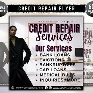 DIY Credit Repair Masterclass Ulotka, Podatki, Rachunki, Ulotka wydarzenia, Konferencja biznesowa, Finanse, Edytowalny na Canva Szablon, Pobieranie cyfrowe
