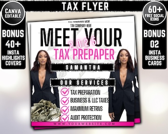Tax Preparation Flyer, Tax Season Flyer, Credit Repair Flyer, Accountant Flyer, Tax Docs Checklist, Tax Business Consultation Flyer Template