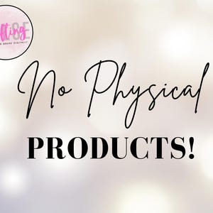 May include: A white background with a pink logo that says "Pulse Crafting Grow Your Brand Digitally". The text "No Physical PRODUCTS!" is written in black cursive and bold font.