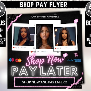 SHOP Now PAY Later, Afterpay Flyer, Afterpay, Buy Now Pay Later Flyer, Pay in 4 Flyer, Payment Plan Templates, Installment Plan Flyer