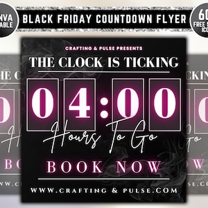 The Countdown Has Started Flyer, Black Friday Flyer, Cyber Monday Flyer, Pink Friday Sale, Boutique Flyer, Hair Flyer, Lash Flyer, Canva