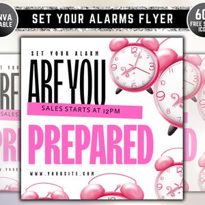 Set Your Alarms Flyer, DIY Sale Flyer, Black Friday Flyer, Cyber Monday Flyer, DIY Flyer Template, Boutique Flyer, Hair Flyer, Lash Flyer