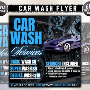 Car Wash Flyer, Car Detailing Flyer, Automotive Services Flyer, Social Media Flyer, Premade Business Flyer Design, DIY Flyer Template Design