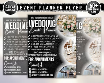 Wedding Planner, Party Rental Flyer, Wedding Rentals, Party Planning, Equipment Rental, DIY Flyer, Canva Template, Event Planning Templates