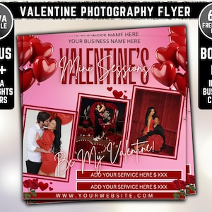 Valentines Photography Flyer, Valentine&#39;s Mini Session Flyer, Photography Flyer, Valentines Flyer, Photography Template, Photography Booking