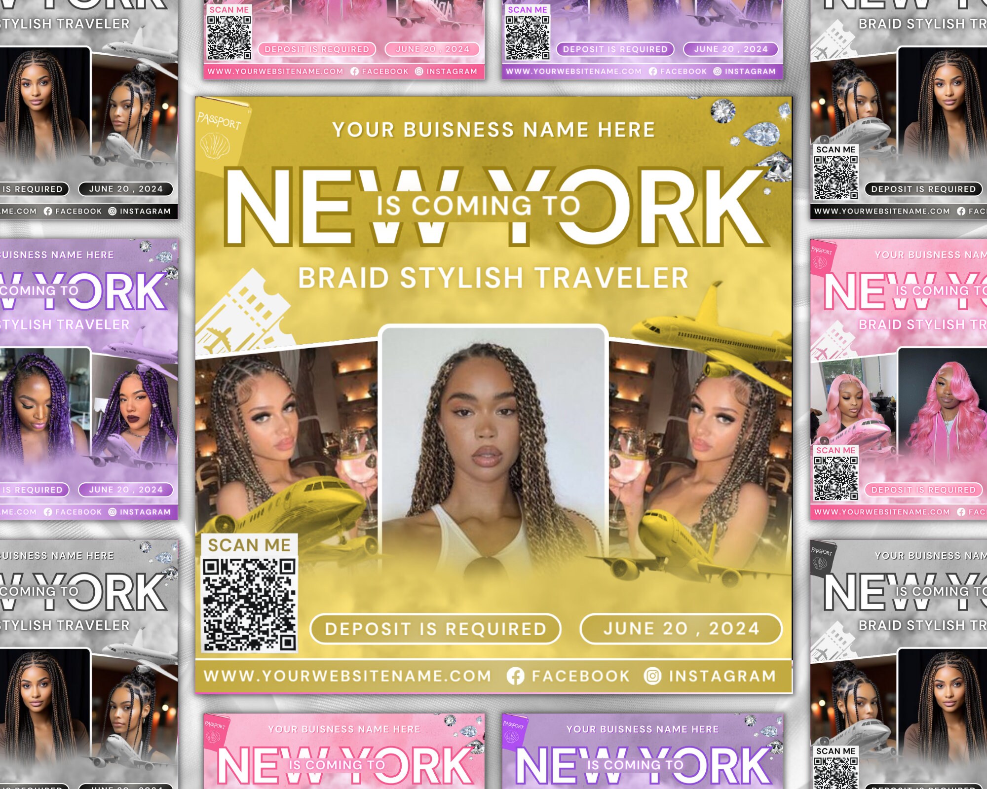 Traveling Makeup Artist Flyer Template, Traveling Business Flyer