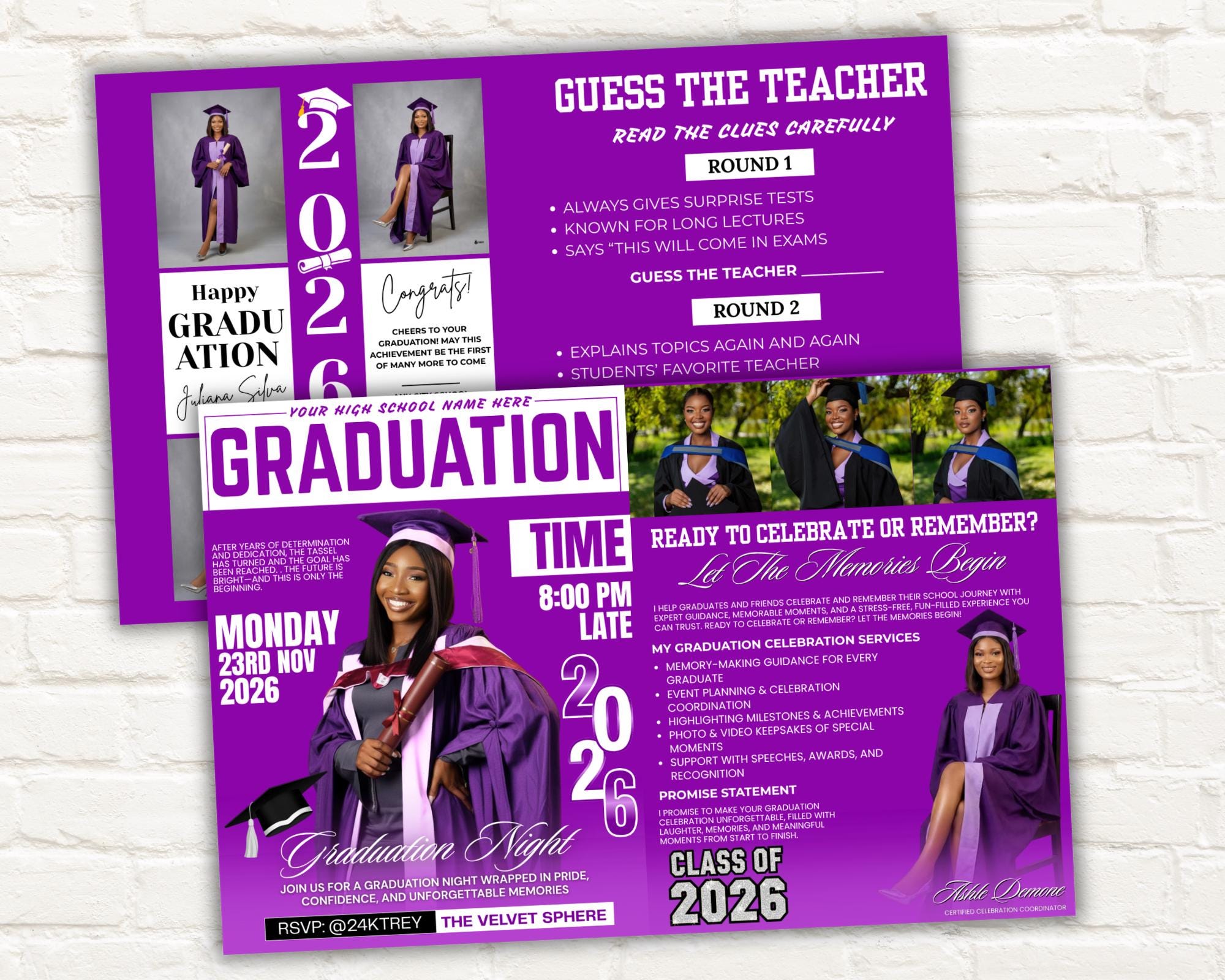 Graduation Activity Booklet Template 2026 Senior GRAD Magazine Booklet ...