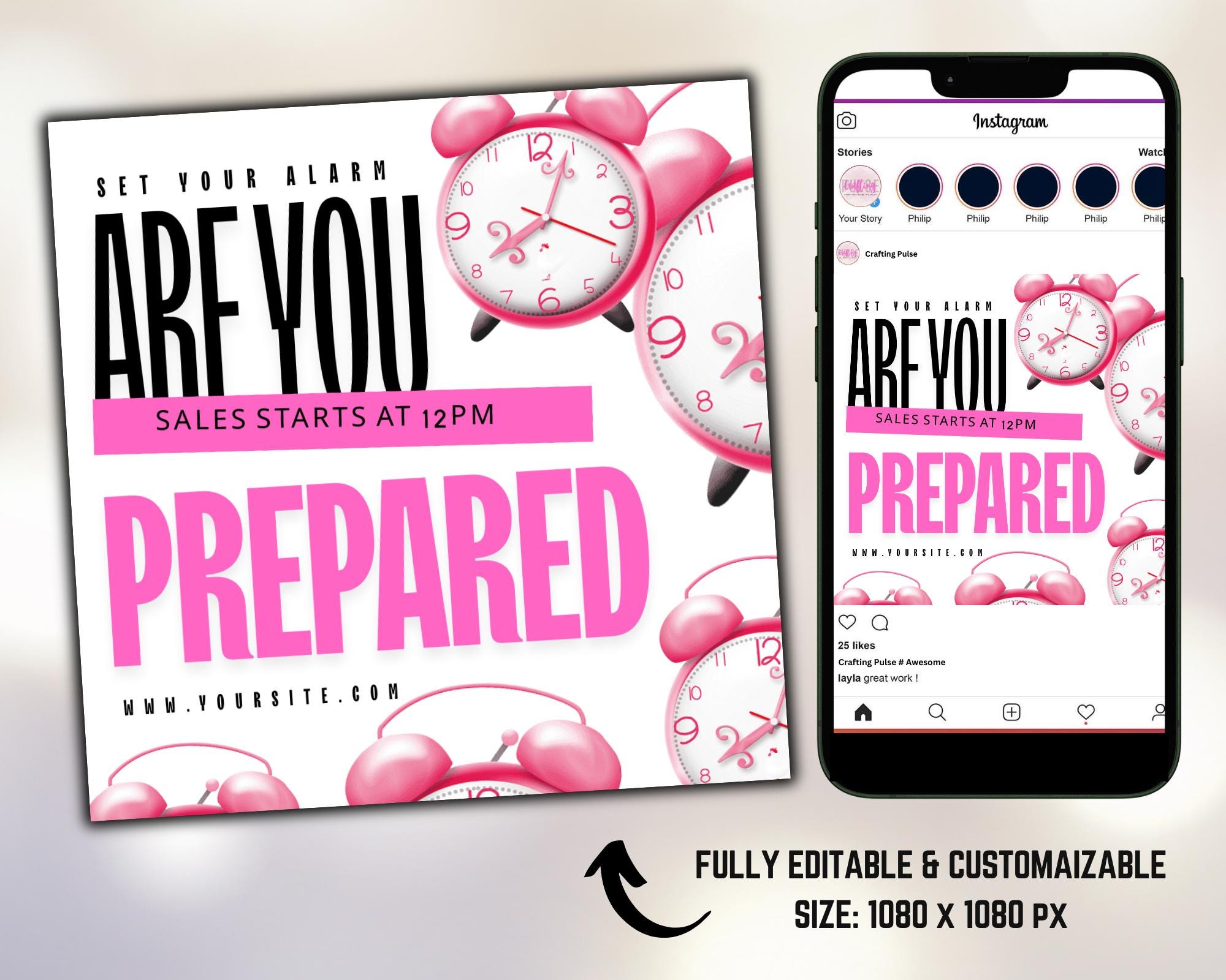 Set Your Alarms Flyer, DIY Sale Flyer, Black Friday Flyer, Cyber Monday ...