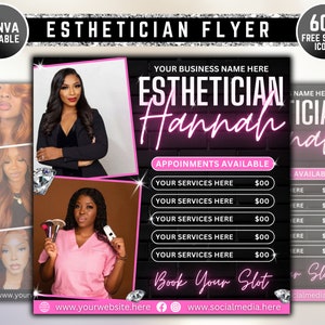 Esthetician Flyer, Skin Care Services Flyer, Licensed Esthetician Flyer, Beauty Facial Treatment Flyer, Premade Instagram Hydrafacial Flyer