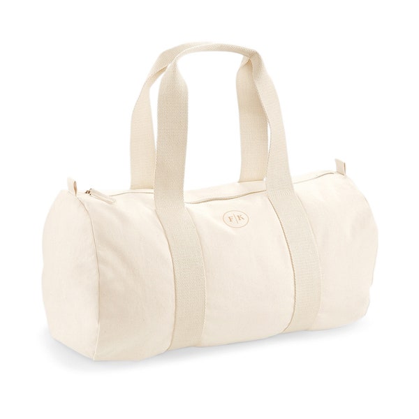 Personalised Organic Cotton Weekender Bag, Barrel Bag, Beach Bag, Gym Bag, Holiday Bag, Mama Hospital Bag, Personalised Gifts