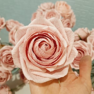 Crepe Paper Rose: Dusty Pink Artificial Flower Bouquet