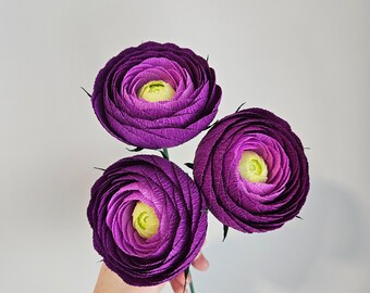 Autumn Ranunculus Paper Flowers, Handmade Autumn Faux Bouquet, Thanksgiving Decor, Anniversary Gift, Back to School Floral Arrangement