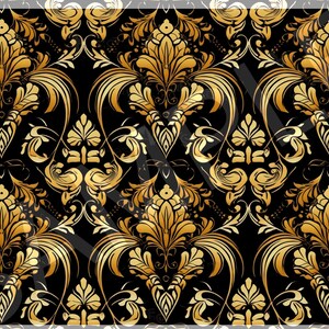 Great Gatsby Style Digital Pattern - Gold and Black Art Deco Design Template